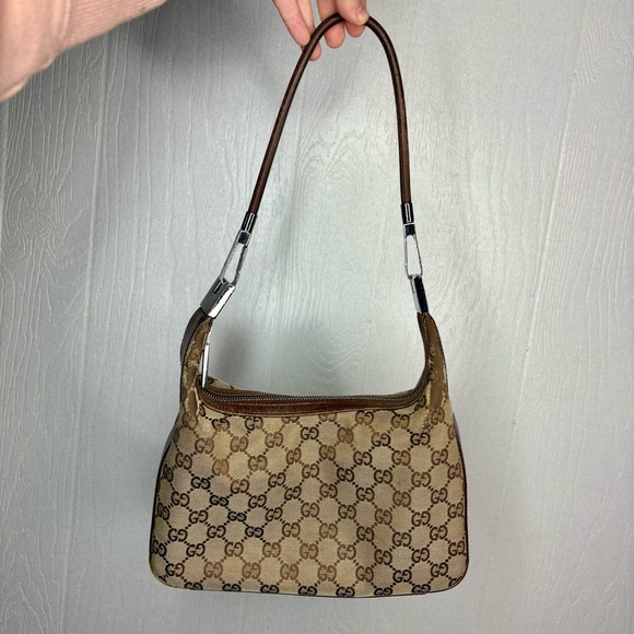 Authentic Vintage Gucci GG Monogram Canvas Hobo Shoulder Bag - Picture 1 of 15